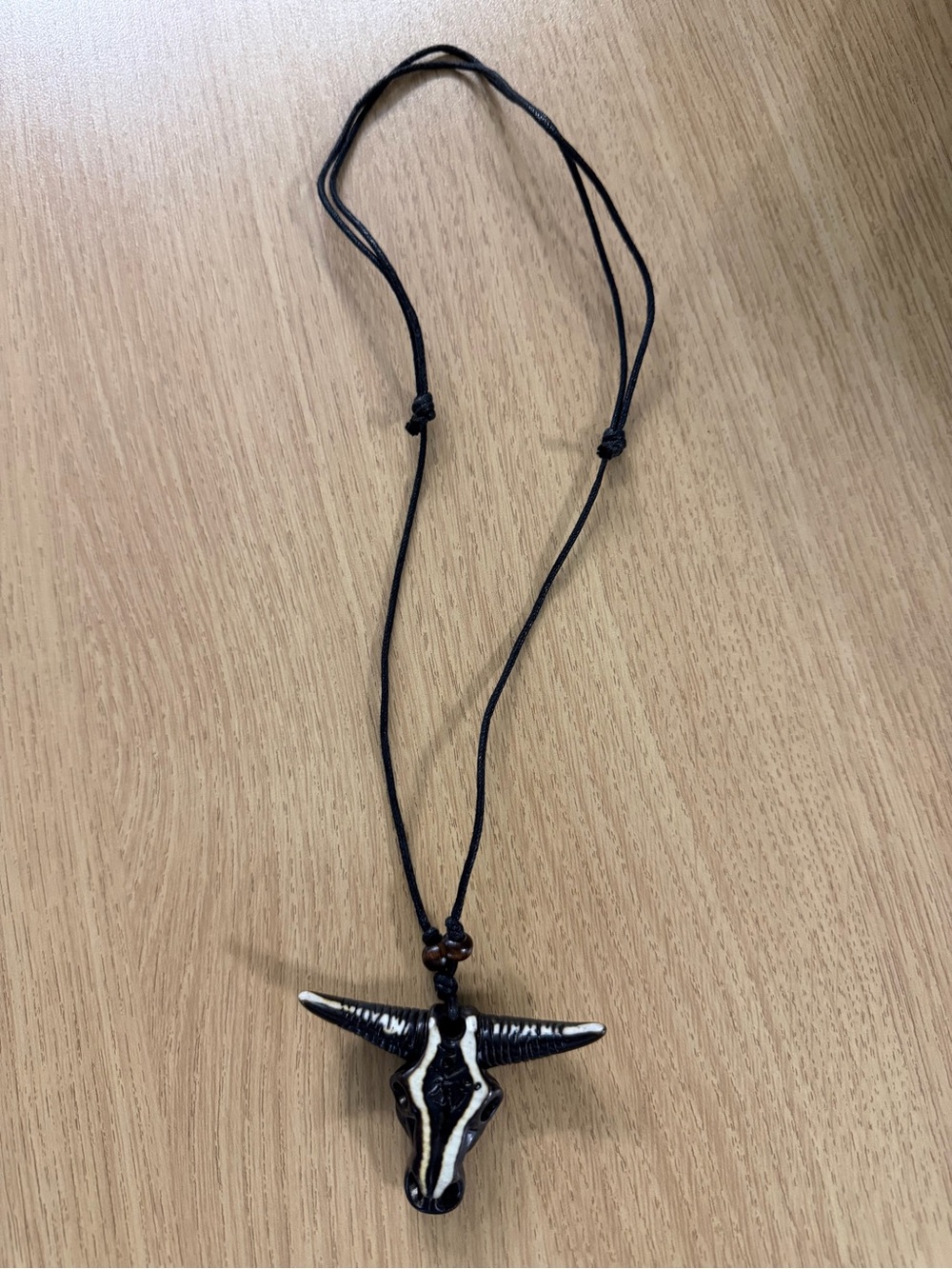 Black Buffalo Horn Style Pendant Necklace
